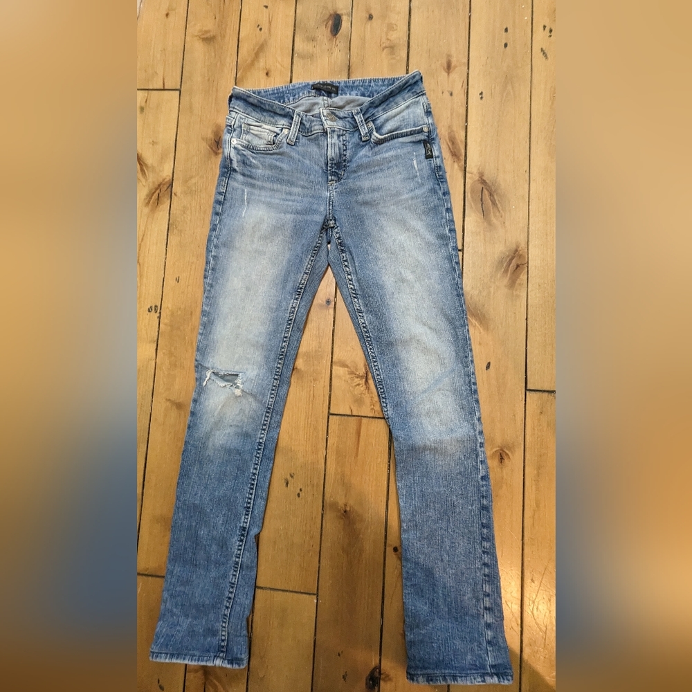 Silver Elyse straight jeans, size 25
